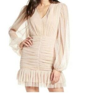 Pink beige flare dress